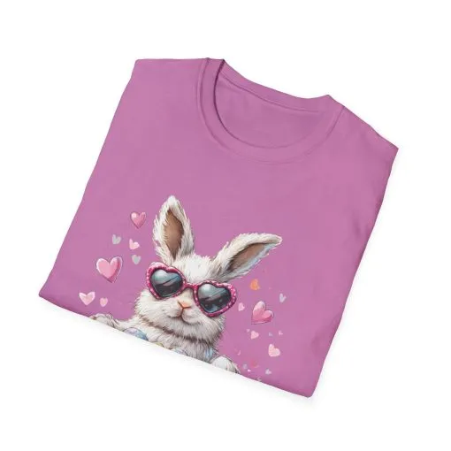 Cute Bunny Easter T-Shirt - Unisex Softstyle Tee with Colorful Egg Design - Image 48
