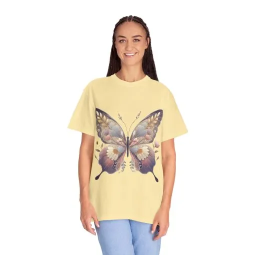 Butterfly Wings Unisex Garment-Dyed T-Shirt - Nature-Inspired Design - Image 15