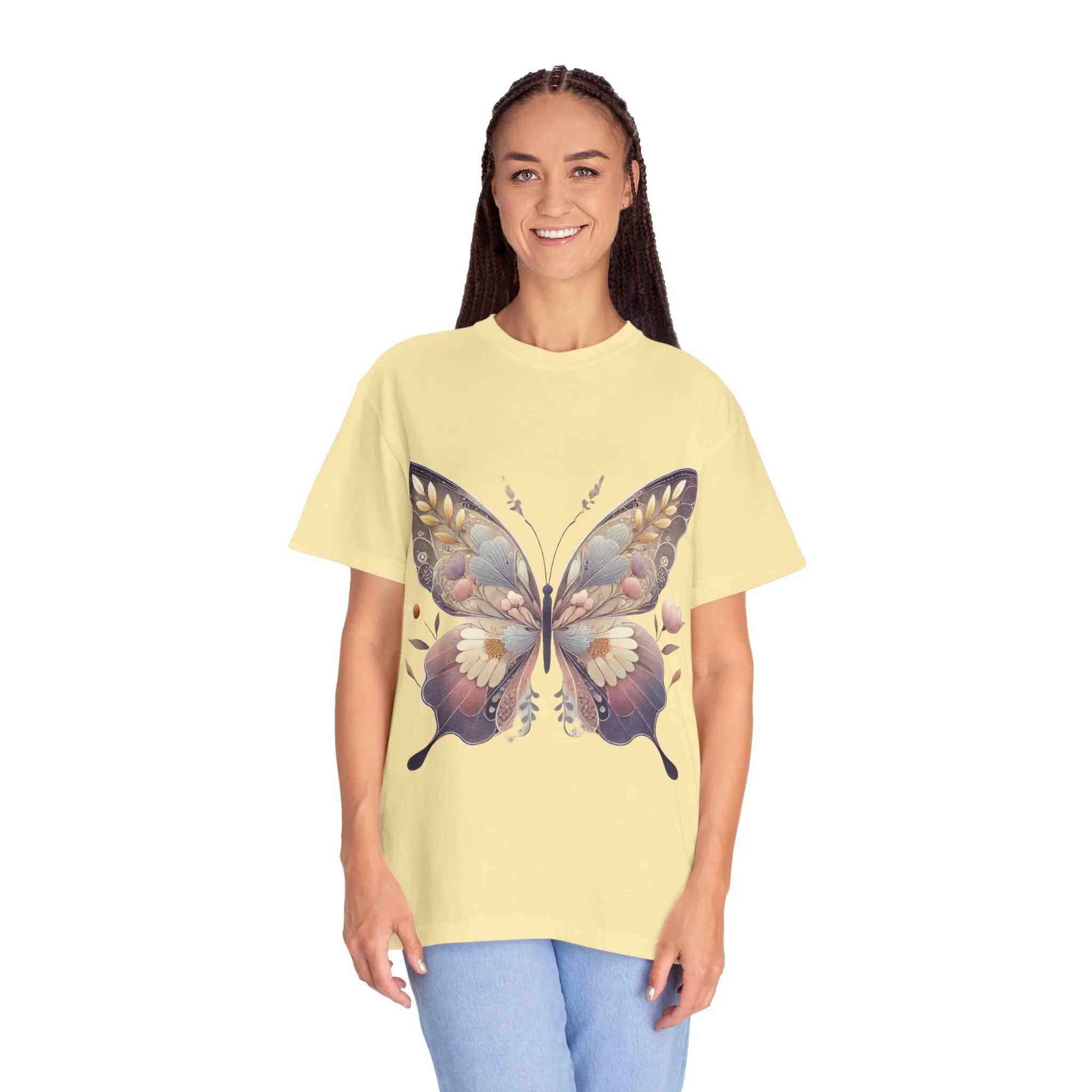 Butterfly Wings Unisex Garment-Dyed T-Shirt - Nature-Inspired Design - Image 15
