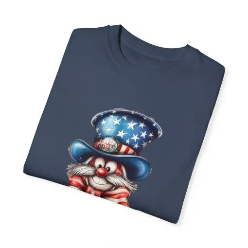 Patriotic Cat Unisex Garment-Dyed T-Shirt – Festive 4th of July Vibe - Image 6