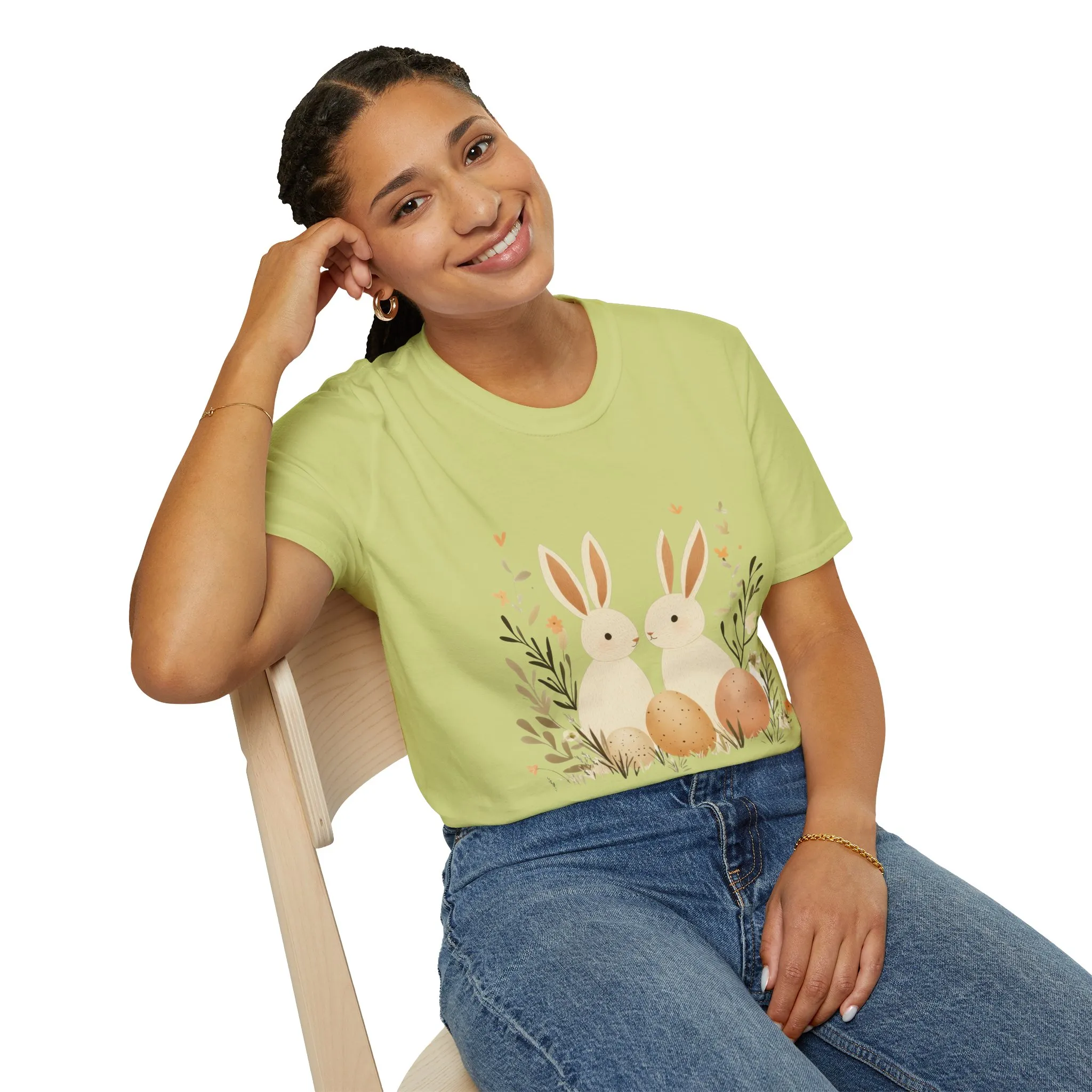 Easter Bunny Graphic Unisex Softstyle T-Shirt - Image 24