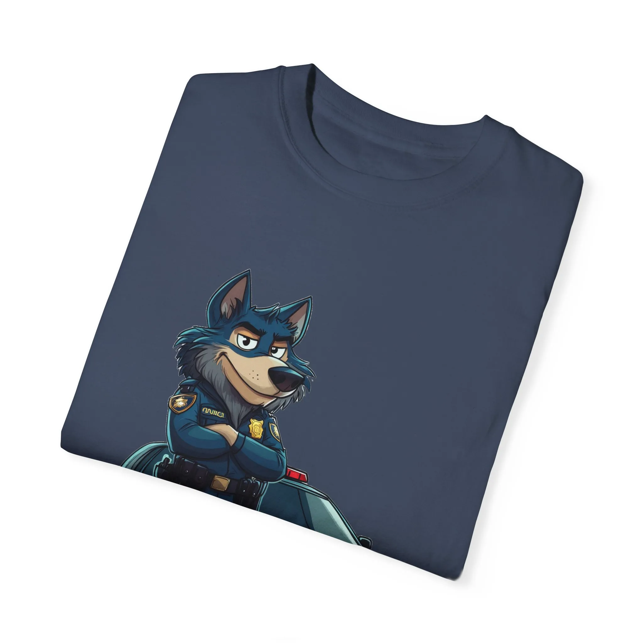 Cute Cartoon Police Dog T-Shirt - Unisex Garment-Dyed Tee - Image 34
