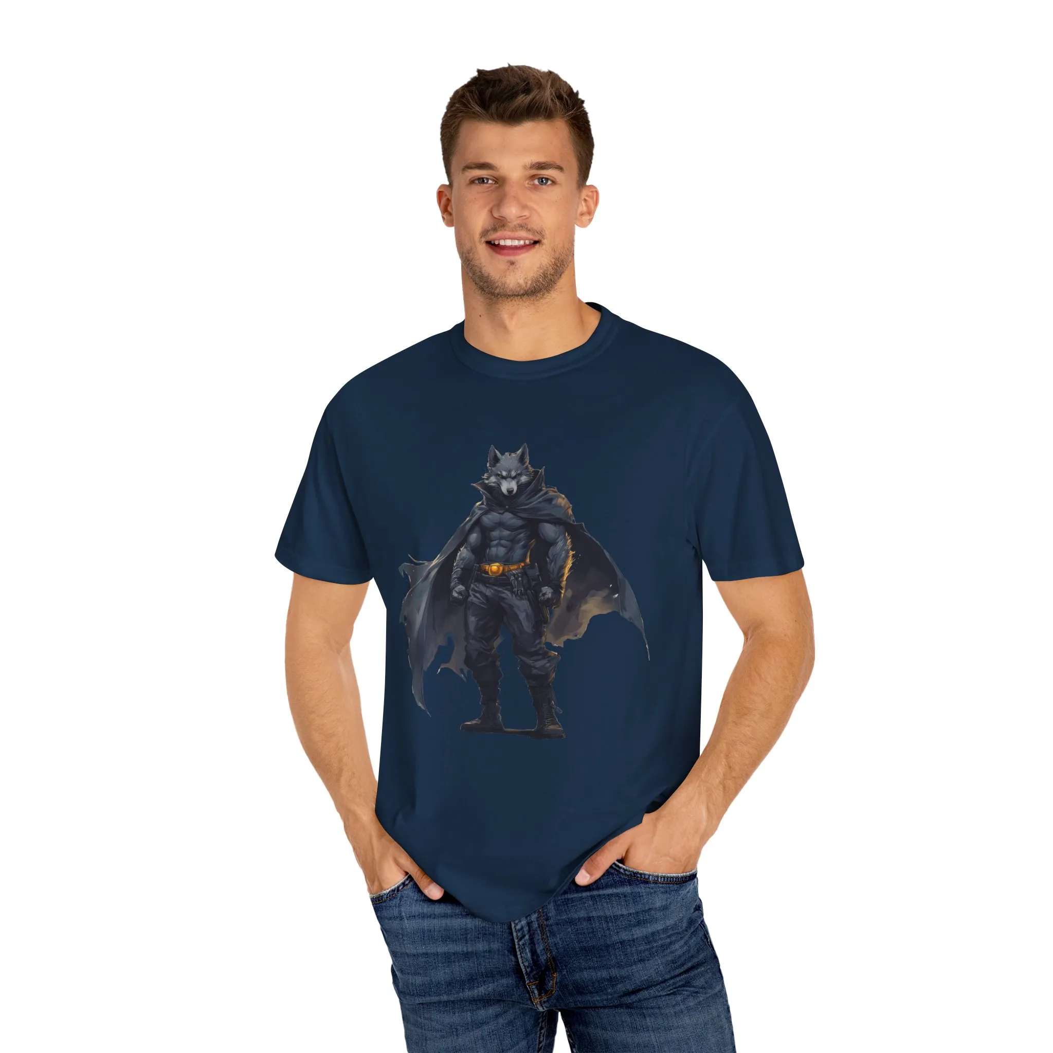 Heroic Wolf T-Shirt | Unisex Garment-Dyed Tee for Animal Lovers & Comic Fans - Image 47