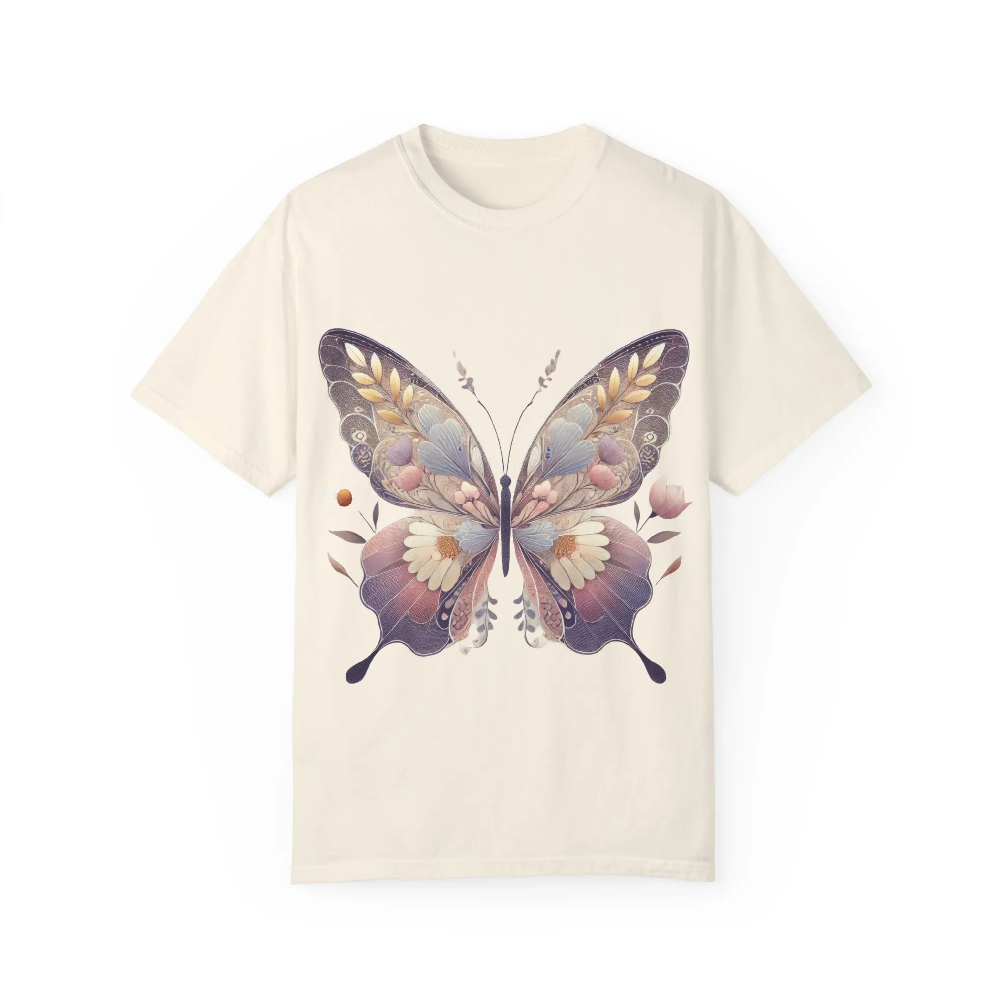 Butterfly Wings Unisex Garment-Dyed T-Shirt - Nature-Inspired Design - Image 9