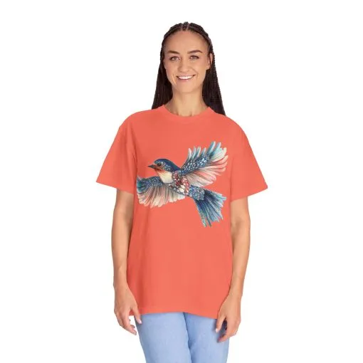 Colorful Bird Art Unisex T-Shirt - Nature-Inspired Garment-Dyed Tee - Image 11