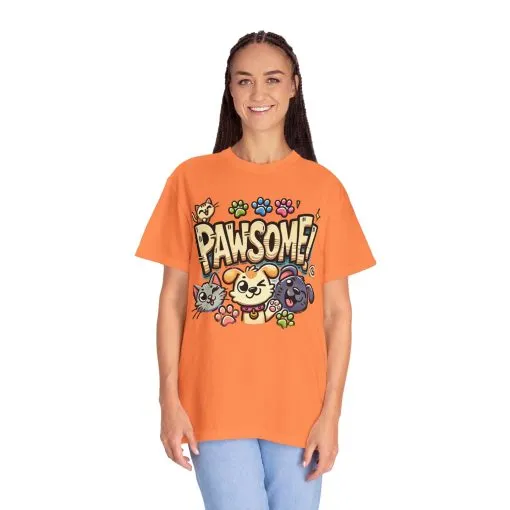 Pawsome Garment-Dyed T-Shirt for Animal Lovers - Image 8