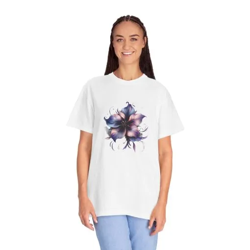 Floral Unisex Garment-Dyed T-Shirt - Vibrant Flower Design for Nature Lovers - Image 7