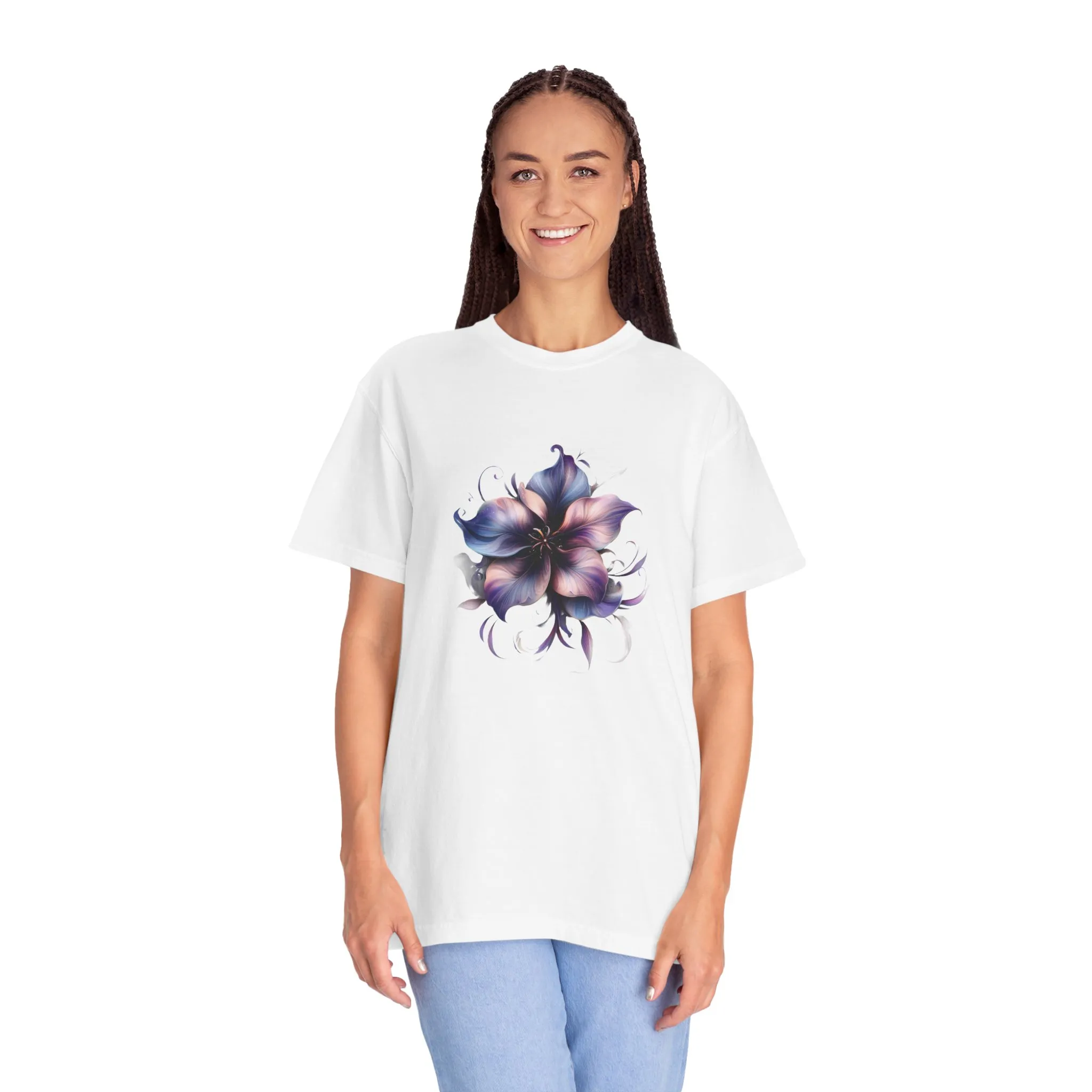 Floral Unisex Garment-Dyed T-Shirt - Vibrant Flower Design for Nature Lovers - Image 7