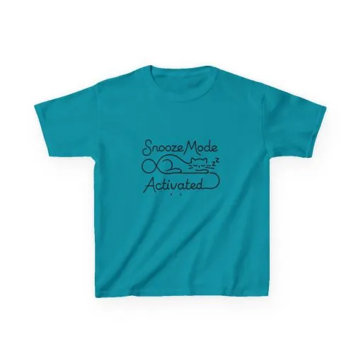 Kids 'Snooze Mode Activated' Heavy Cotton Tee - Fun Sleepy T-Shirt for Boys and Girls - Image 21