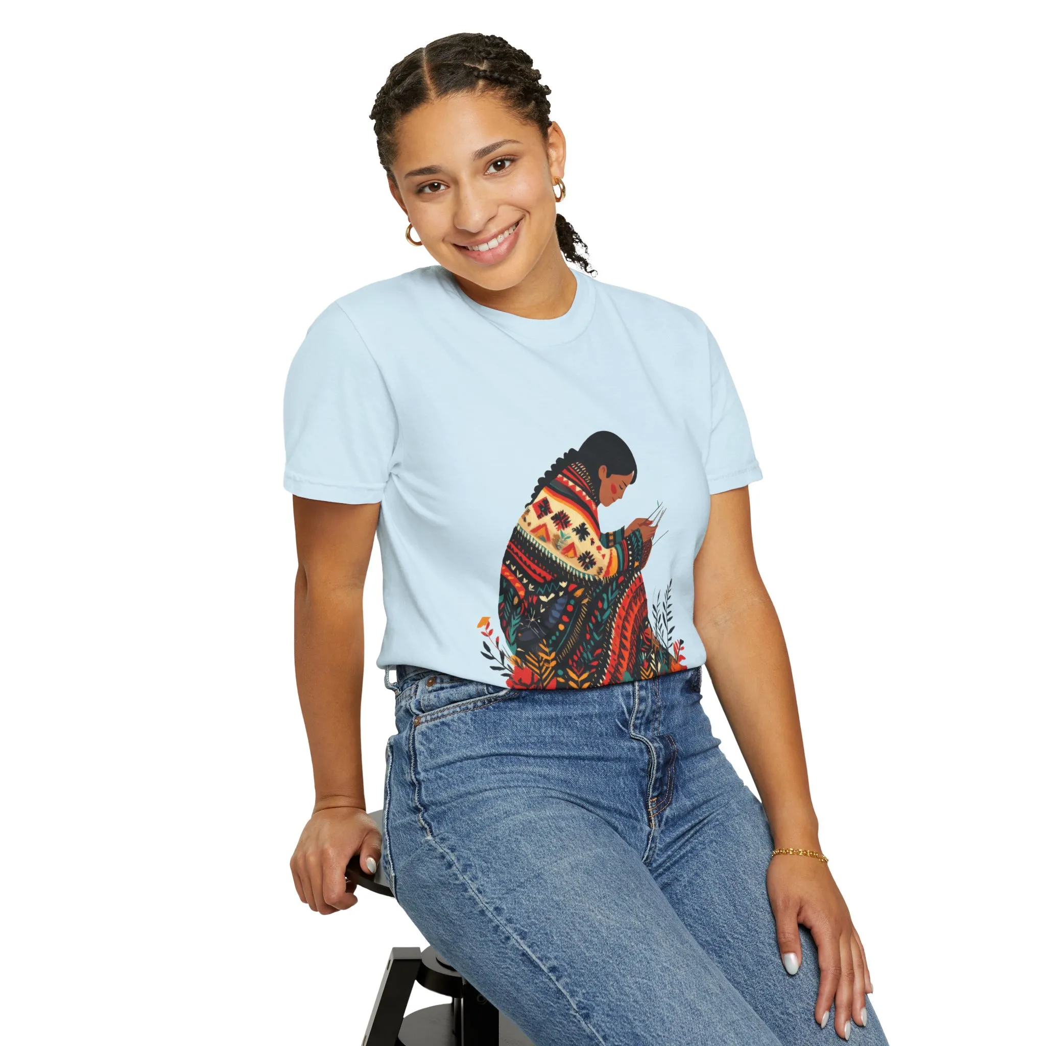 Cultural Heritage Unisex Garment-Dyed T-Shirt - Artisan Design - Image 28