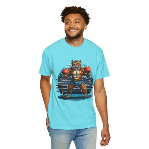 Boxing Tiger Unisex Garment-Dyed T-shirt | Sporty, Bold Graphic Tee for Animal Lovers - Image 20