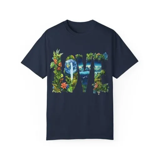 Garment-Dyed Love T-Shirt | Nature-Inspired Unisex Tee - Image 33