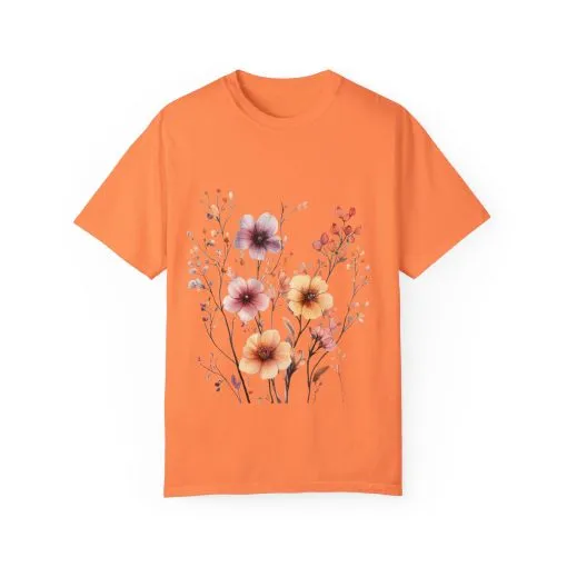 Floral Garden Unisex Garment-Dyed T-Shirt - Perfect for Spring and Casual Wear - Image 5