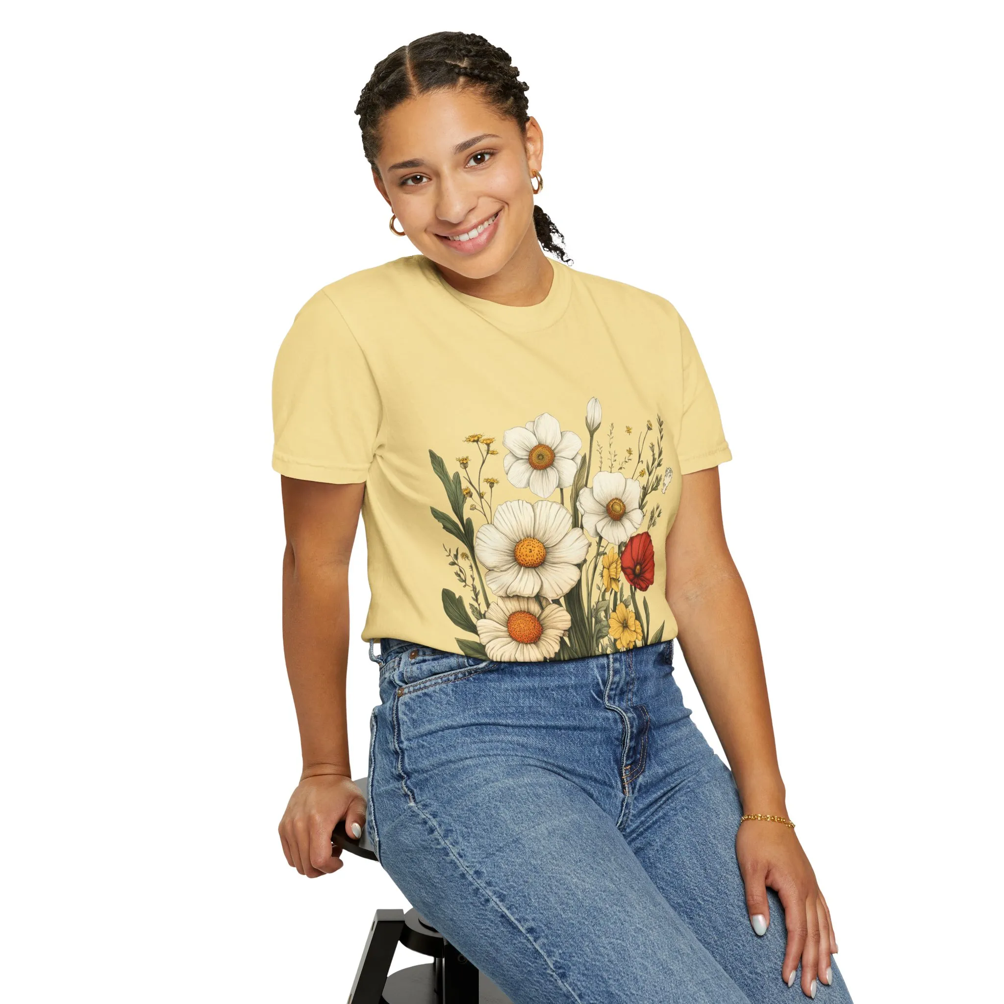 Floral Garden Unisex T-Shirt - Vintage Style Flower Design - Image 16