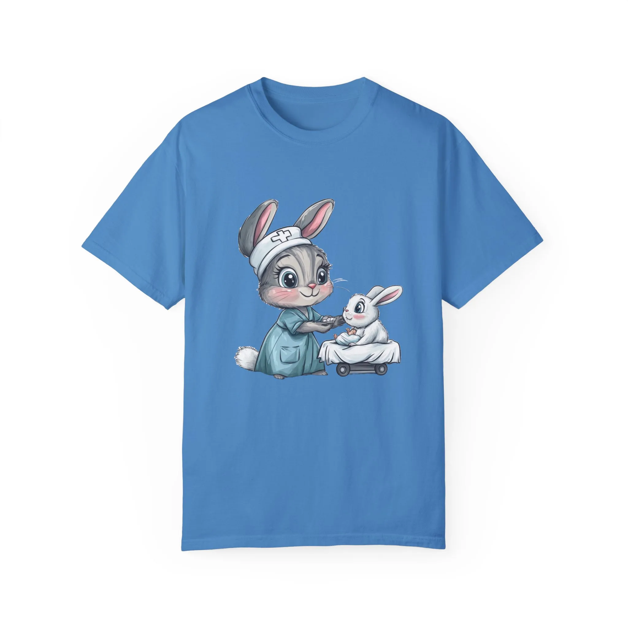 Cute Nurse Bunny Unisex Garment-Dyed T-Shirt - Image 41