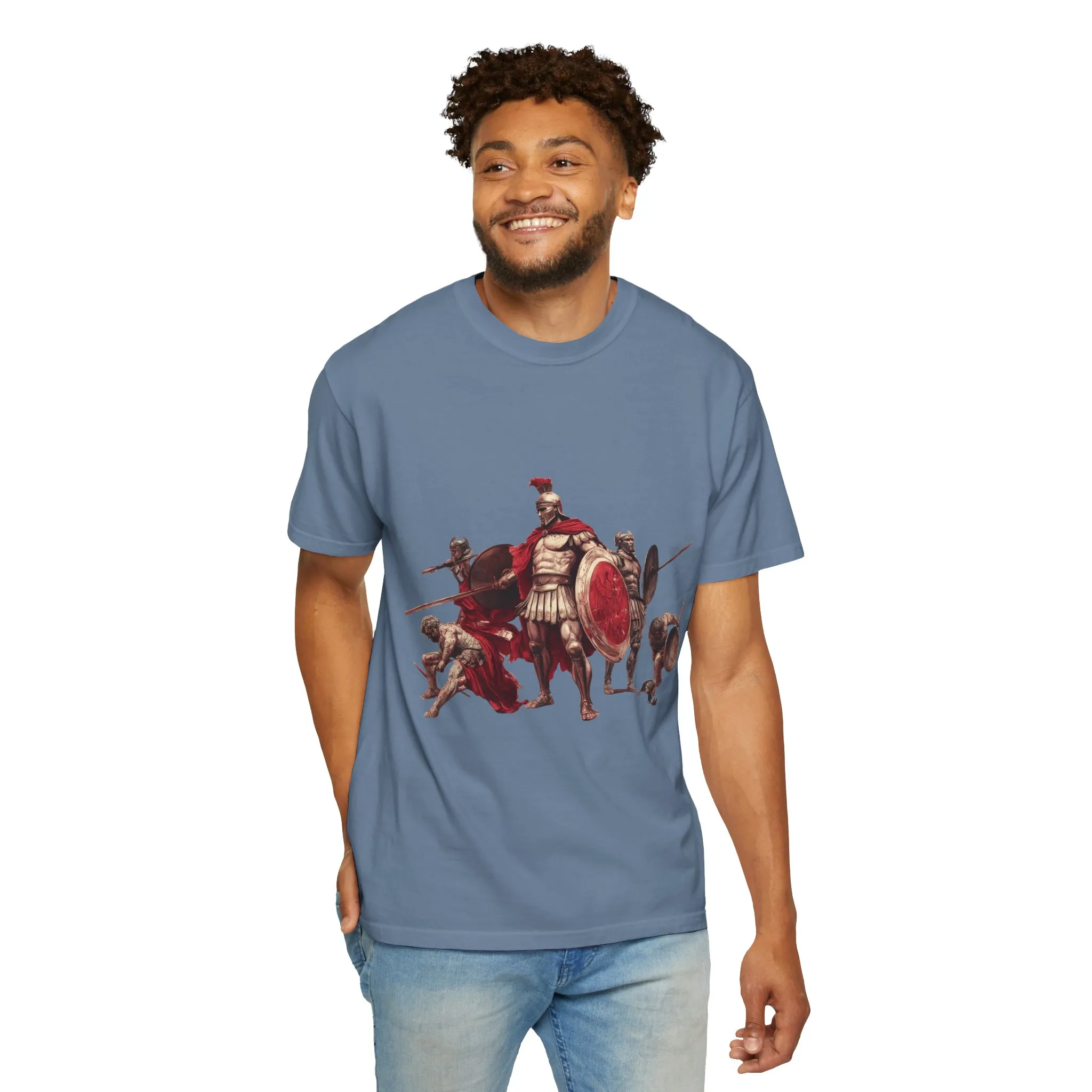 Warrior Spirit Unisex Garment-Dyed T-Shirt - Bold Roman Gladiator Design - Image 16