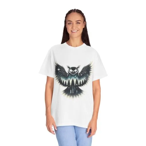 Unisex Garment-Dyed Owl T-Shirt | Nature-Inspired Design for Outdoor Lovers - Image 8