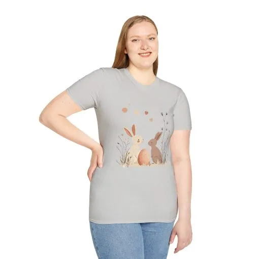 Spring Bunny Love Unisex Softstyle T-Shirt - Cute Floral Design for Easter Celebrations - Image 11
