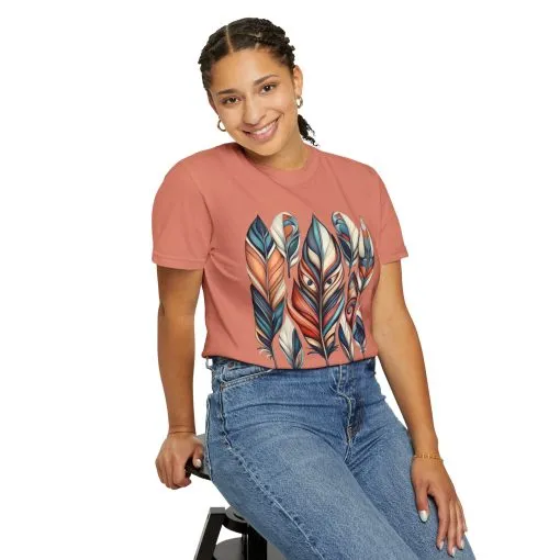 Bohemian Feathers Unisex T-Shirt - Artistic Nature Design - Image 14
