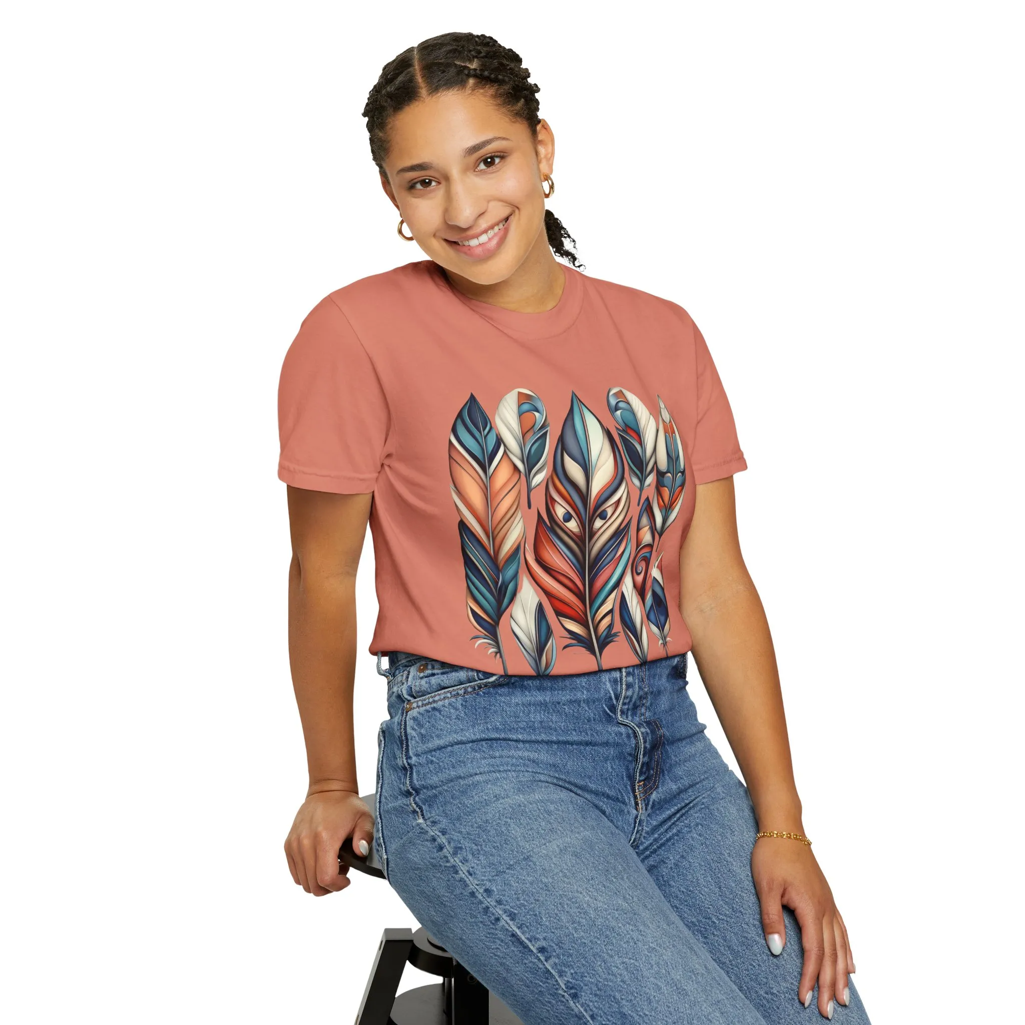 Bohemian Feathers Unisex T-Shirt - Artistic Nature Design - Image 14