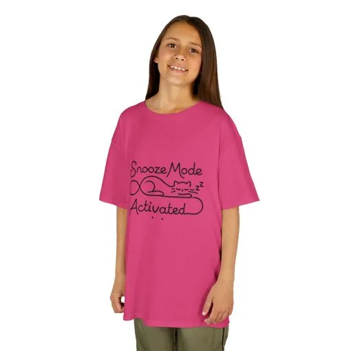 Kids 'Snooze Mode Activated' Heavy Cotton Tee - Fun Sleepy T-Shirt for Boys and Girls - Image 55