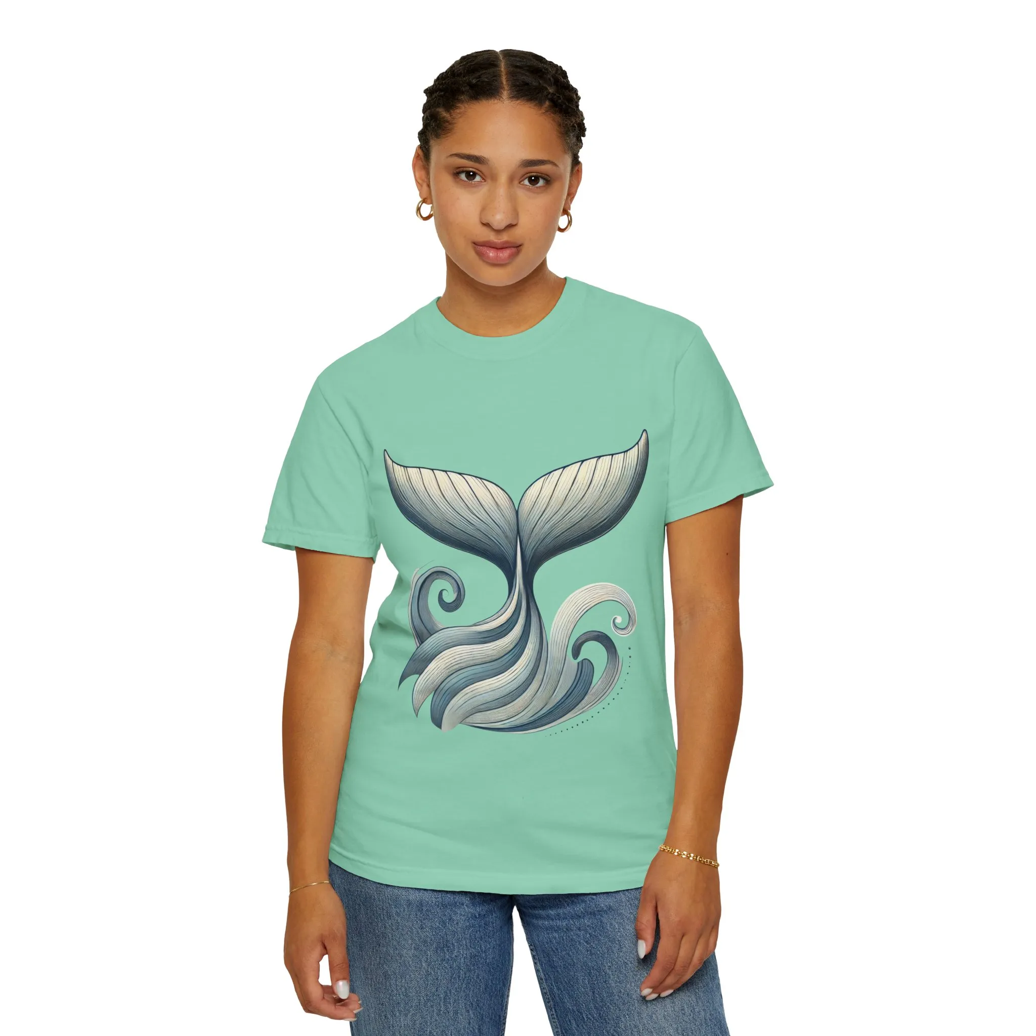 Whale Tail Garment-Dyed T-Shirt, Ocean-Inspired Design for Nature Lovers - Image 24