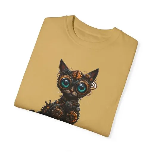 Steampunk Cat Unisex Garment-Dyed T-Shirt - Image 6