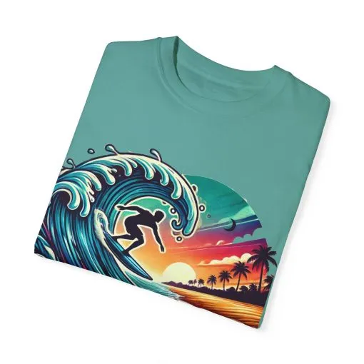 Ride the Tide Unisex Garment-Dyed T-shirt - Surfing Inspired Graphic Tee - Image 14
