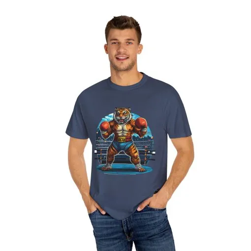 Boxing Tiger Unisex Garment-Dyed T-shirt | Sporty, Bold Graphic Tee for Animal Lovers - Image 35