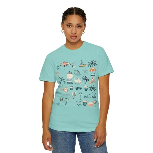 Beach Vibes Unisex Garment-Dyed T-Shirt | Summer Fun Graphic Tee - Image 24
