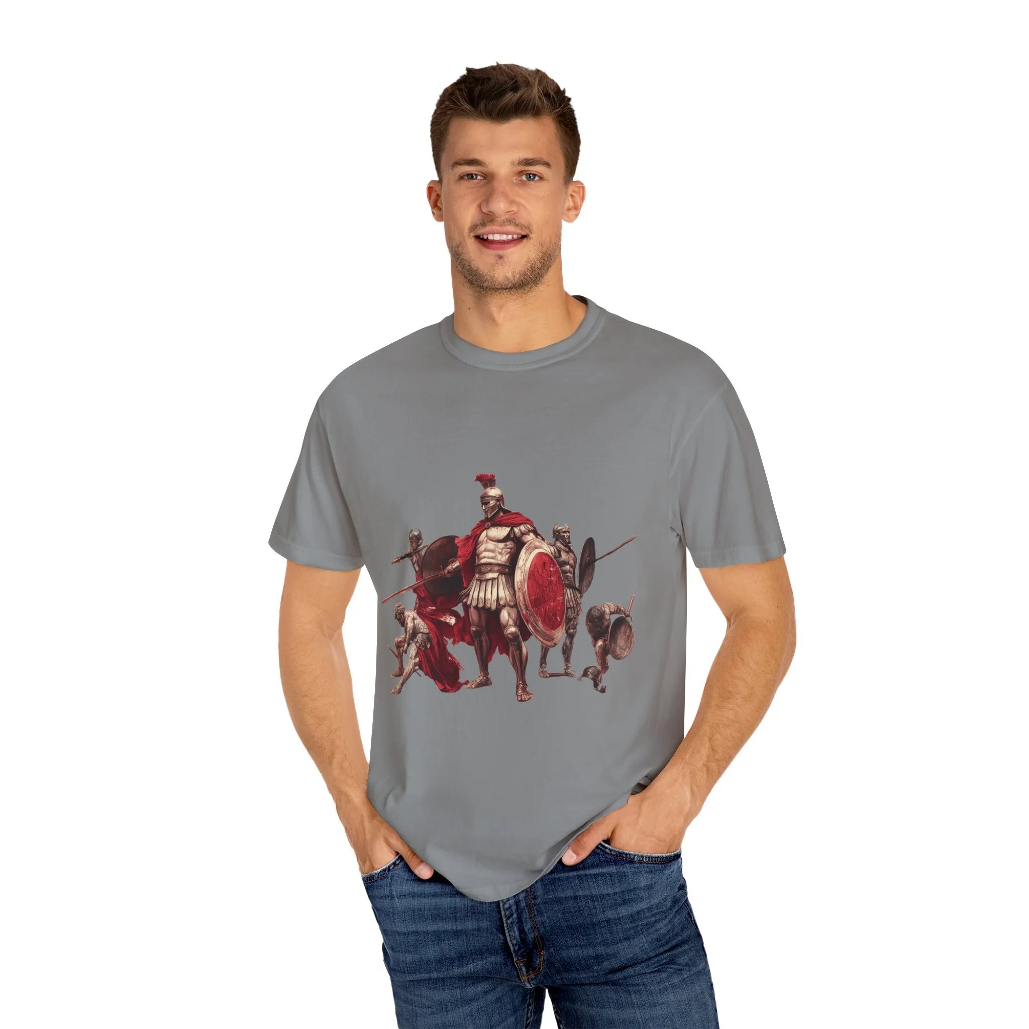 Warrior Spirit Unisex Garment-Dyed T-Shirt - Bold Roman Gladiator Design - Image 23