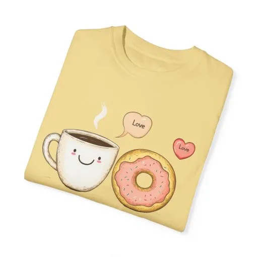 Coffee and Donuts Love Unisex T-Shirt | Cute Foodie Gift | Perfect for Valentine's Day & Everyday Wear - Image 18