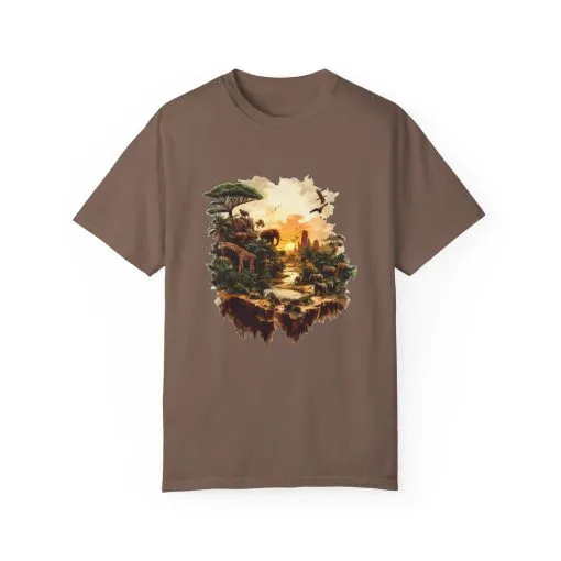 Adventure-Inspired Unisex Garment-Dyed T-Shirt with Nature Scene - Image 9