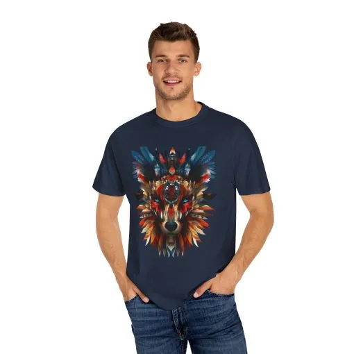 Vibrant Wolf Graphic Unisex T-Shirt - Nature Lover Apparel - Image 3