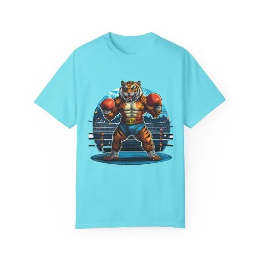 Boxing Tiger Unisex Garment-Dyed T-shirt | Sporty, Bold Graphic Tee for Animal Lovers - Image 17
