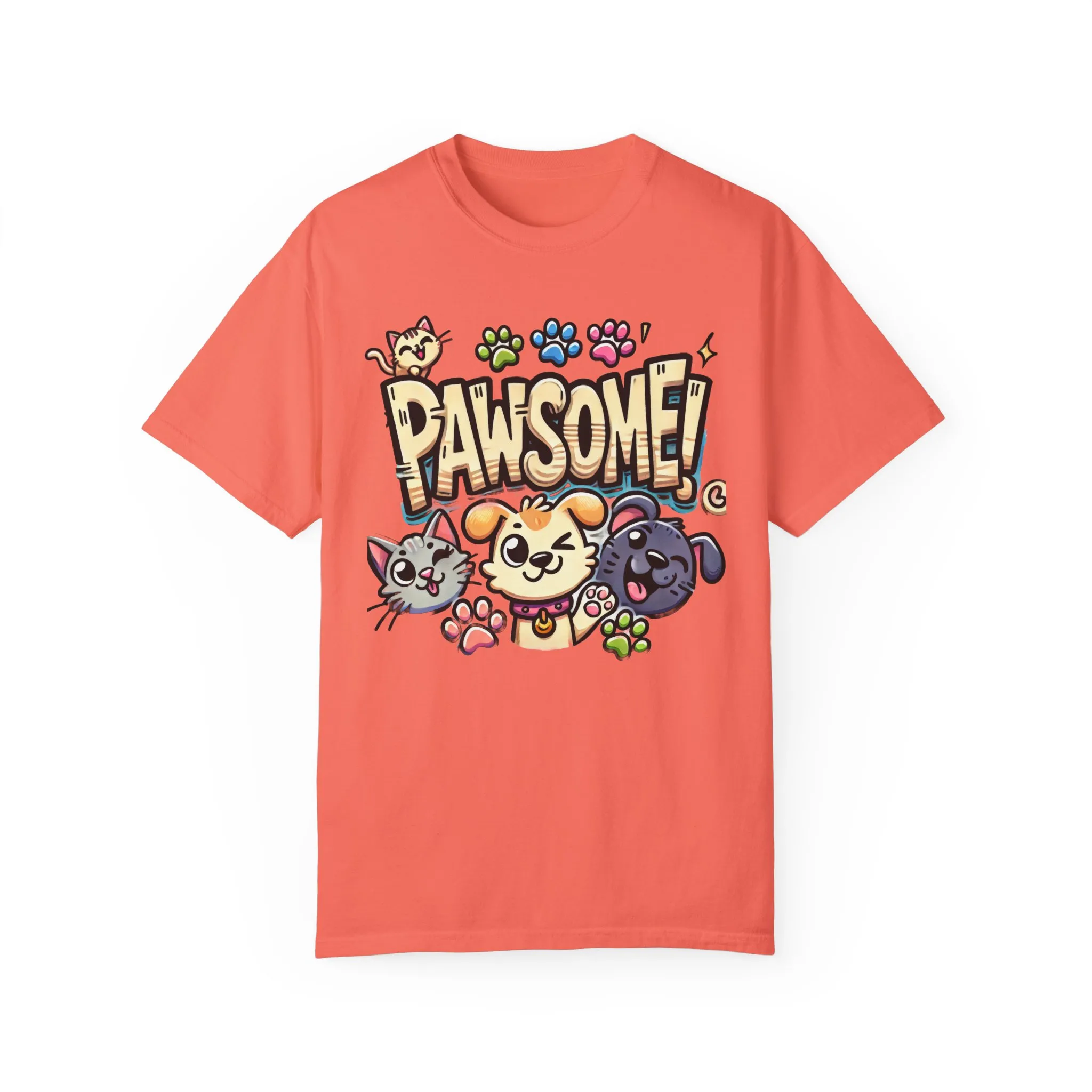 Pawsome Garment-Dyed T-Shirt for Animal Lovers - Image 9