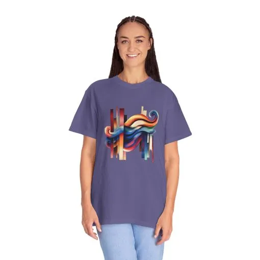 Colorful Abstract Art Unisex Garment-Dyed T-Shirt | Trendy Graphic Tee for Art Lovers - Image 36