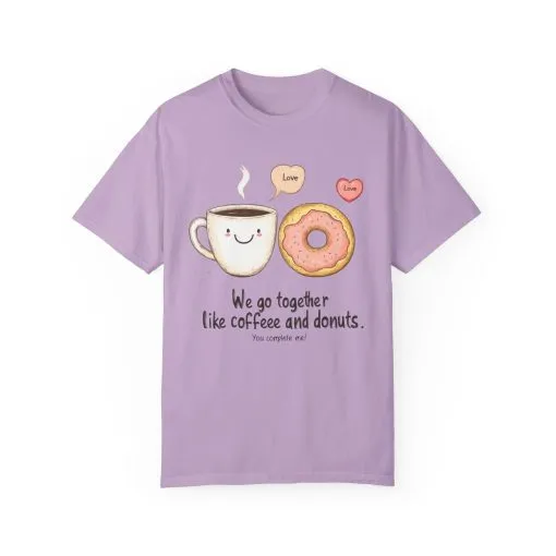 Coffee and Donuts Love Unisex T-Shirt | Cute Foodie Gift | Perfect for Valentine's Day & Everyday Wear - Image 25