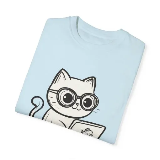 Cute Cat Gamer Unisex Garment-Dyed T-Shirt - Image 18