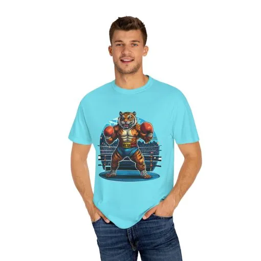 Boxing Tiger Unisex Garment-Dyed T-shirt | Sporty, Bold Graphic Tee for Animal Lovers - Image 19