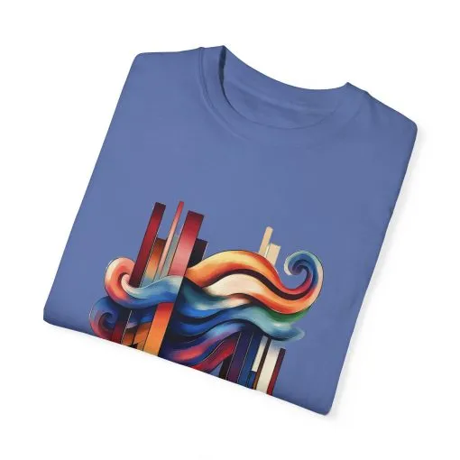 Colorful Abstract Art Unisex Garment-Dyed T-Shirt | Trendy Graphic Tee for Art Lovers - Image 10