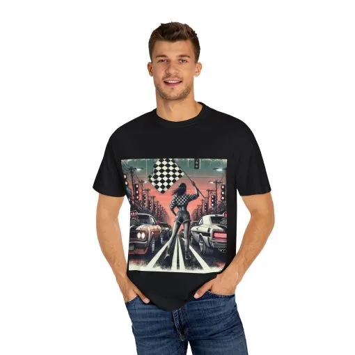 Retro Racing Flag T-Shirt - Unisex Garment-Dyed Tee for Car Enthusiasts - Image 15