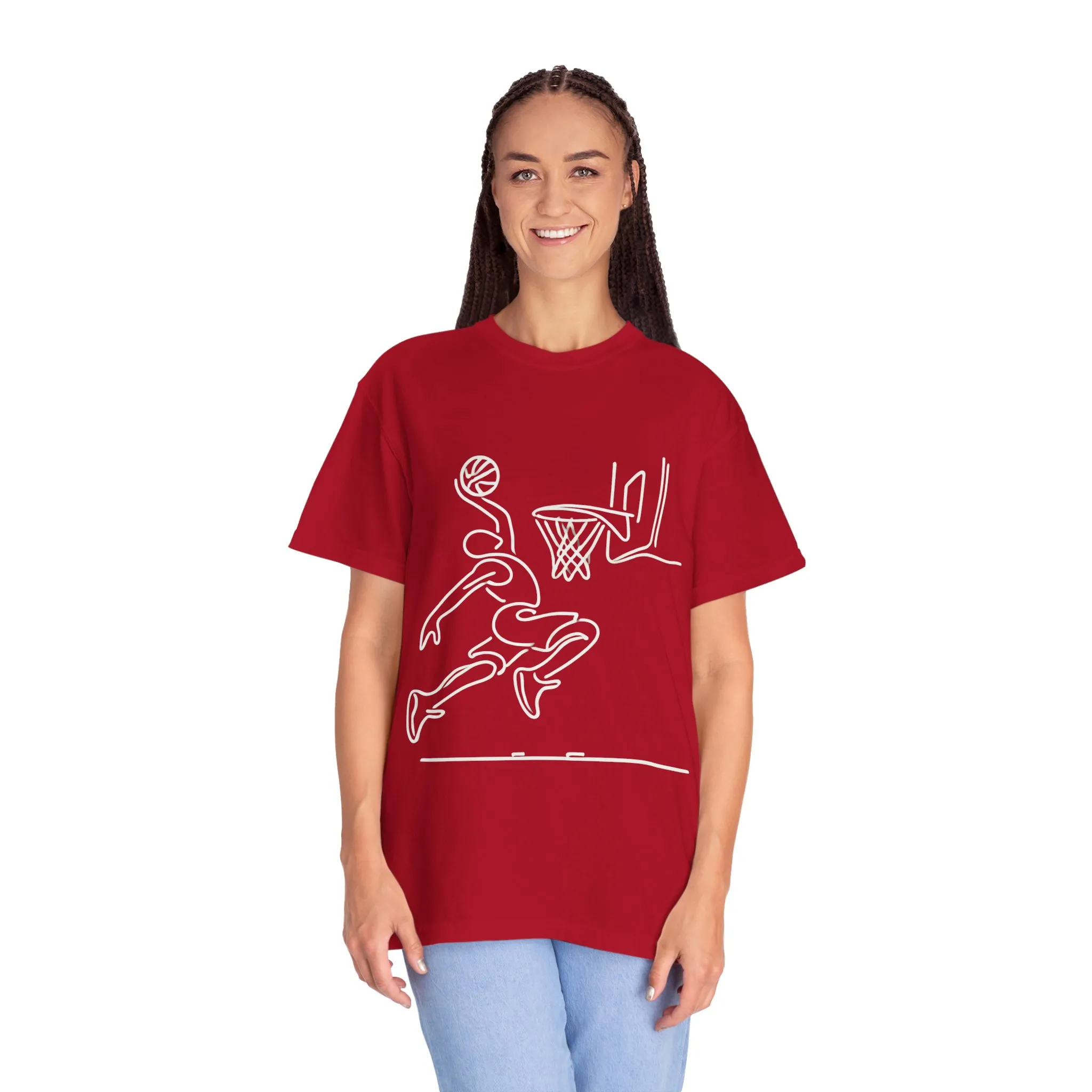 Unisex Basketball Outline T-shirt - Sporty Graphic Tee for Athletes - Image 36
