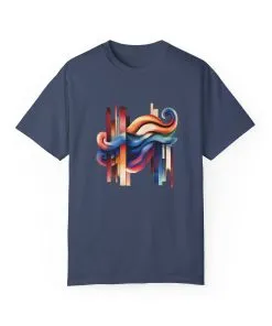 Colorful Abstract Art Unisex Garment-Dyed T-Shirt | Trendy Graphic Tee for Art Lovers