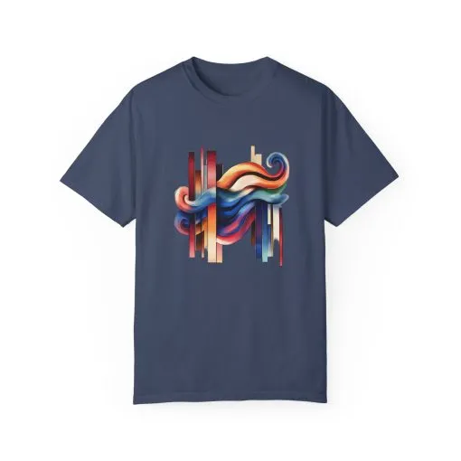 Colorful Abstract Art Unisex Garment-Dyed T-Shirt | Trendy Graphic Tee for Art Lovers