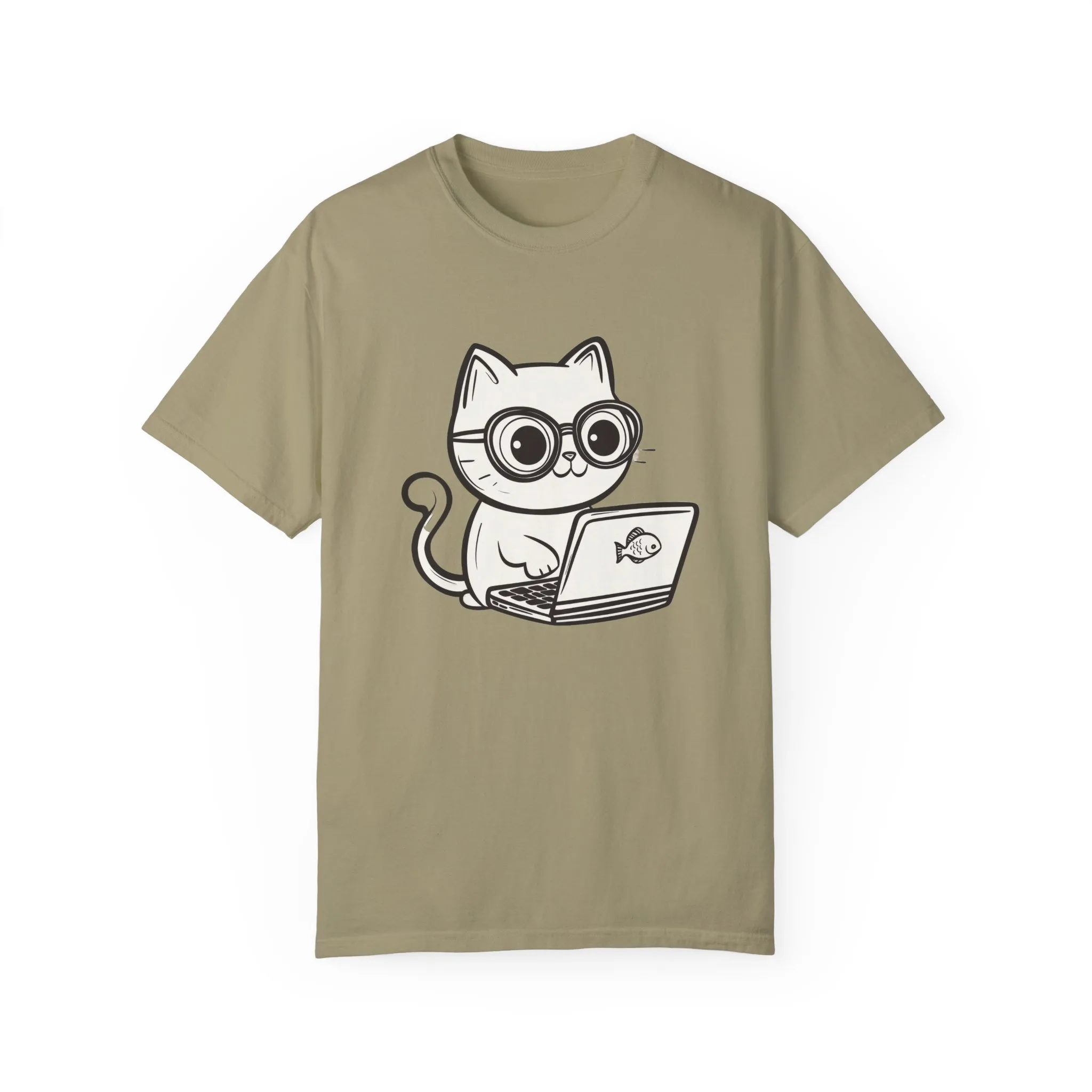 Cute Cat Gamer Unisex Garment-Dyed T-Shirt - Image 5
