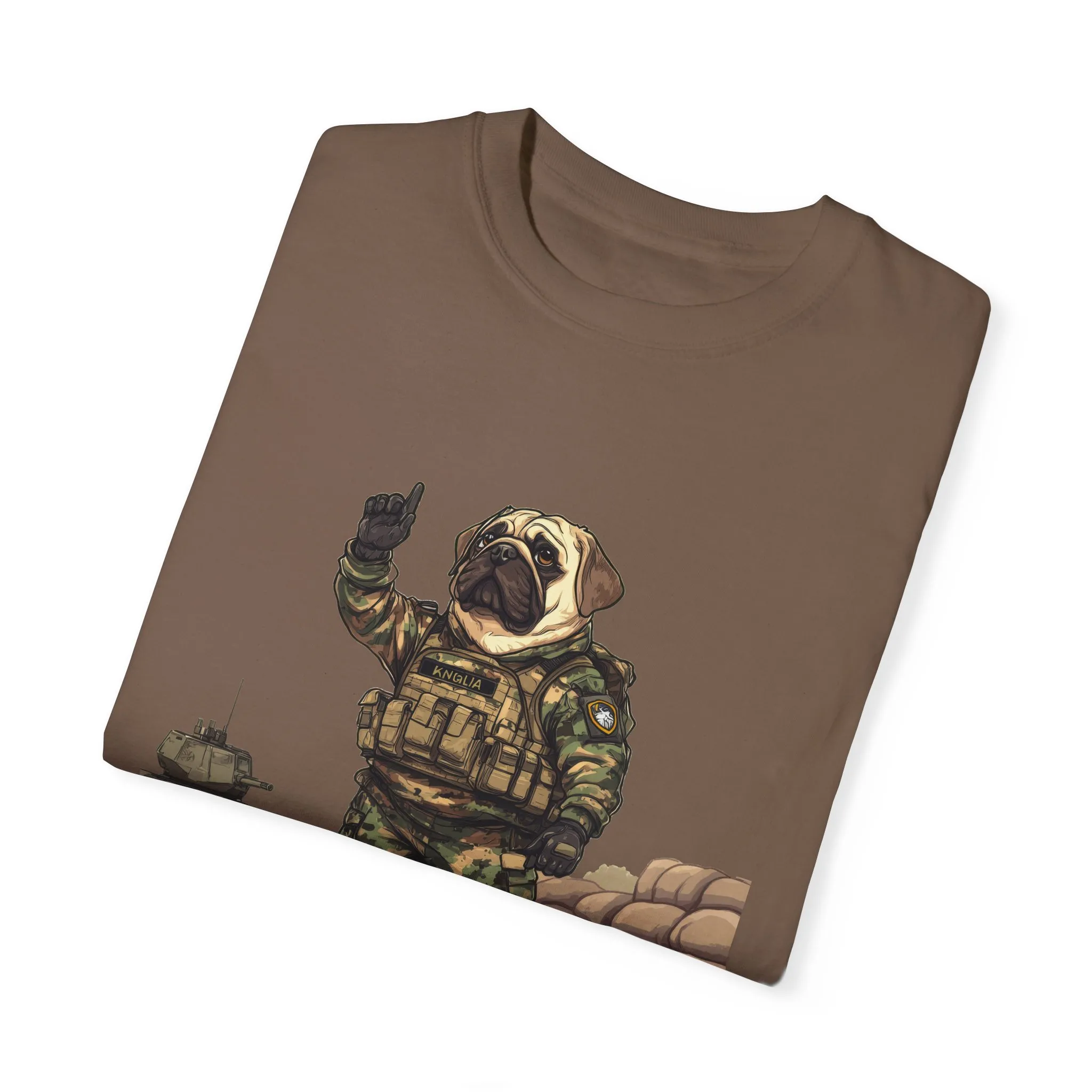 Military Pug Unisex Garment-Dyed T-Shirt - Funny Dog Graphic Tee for Pet Lovers - Image 12