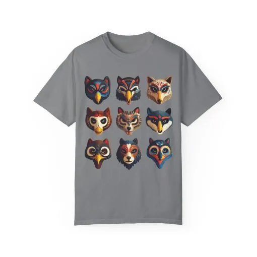 Wild Animal Masks Unisex Garment-Dyed T-Shirt