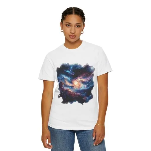 Cosmic Swirl Unisex Garment-Dyed T-Shirt - Perfect for Dreamers and Star Gazers - Image 8
