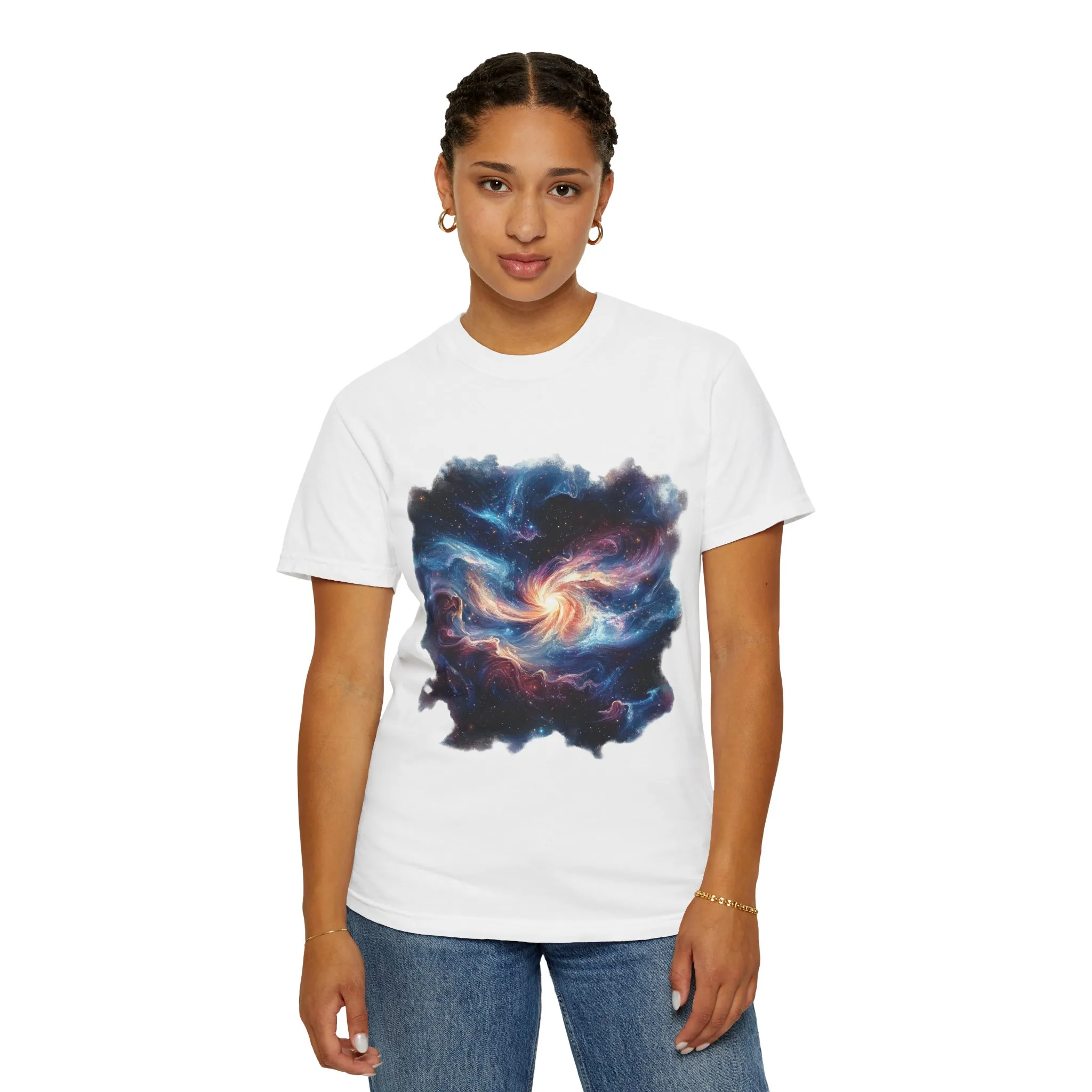 Cosmic Swirl Unisex Garment-Dyed T-Shirt - Perfect for Dreamers and Star Gazers - Image 8